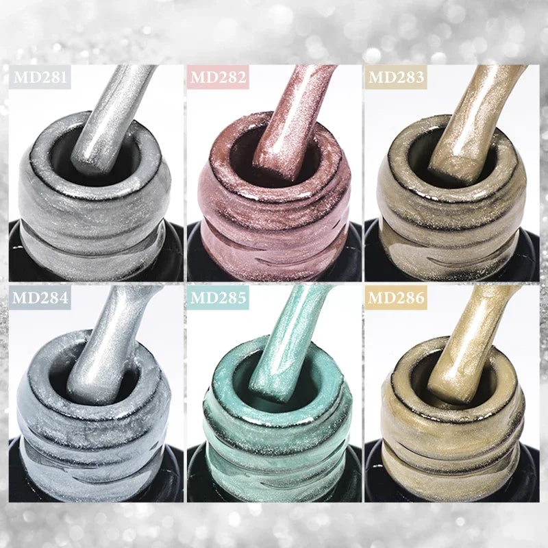 8ml Moonlight Cat Magnetic Gel Nail Polish Pink Silver Glitter Semi Permanent UV Gel Varnish Soak Off Nail Supplies Manicure