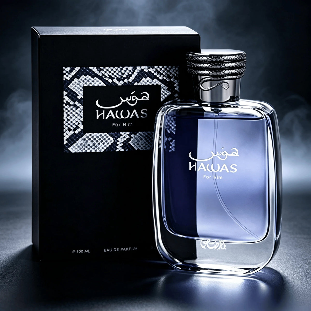 Rasasi Hawas for Him Eau De Parfum Spray 100ml,Long‑Lasting Fresh Aquatic Woody Masculine Fragrance,Luxury Arabian Men Perfume,Premium Scent Gift For Gentlemen Daily Wear