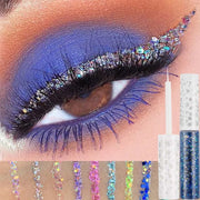 12 Color Liquid Glitter Eyeliner Pearl Shimmer Fashion Sequin Gel Waterproof Lasting Quick Dry Blue Silver Eyeliner Party Makeup