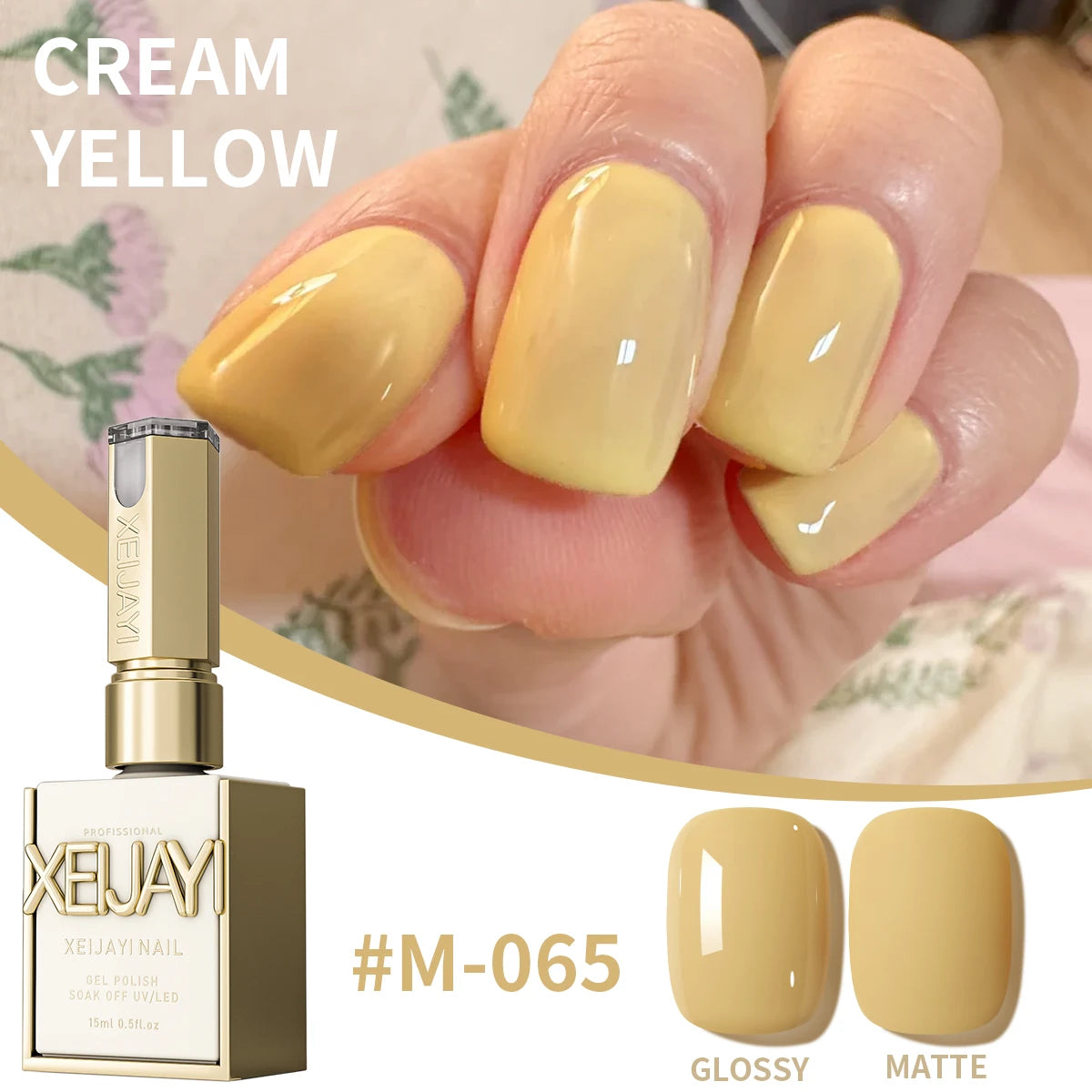 1pc 15ml Pale Yellow Gel Nail Polish Starter Pure Soak Off No Wipe Nail Gel Polish Suitable For All Seasons