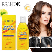 EELHOE Sulfur Shampoo Strengthen Roots Oil Control Fluffy Hair Moisturizing Mild Formula Itch Deeply Clean The Scalp 227g