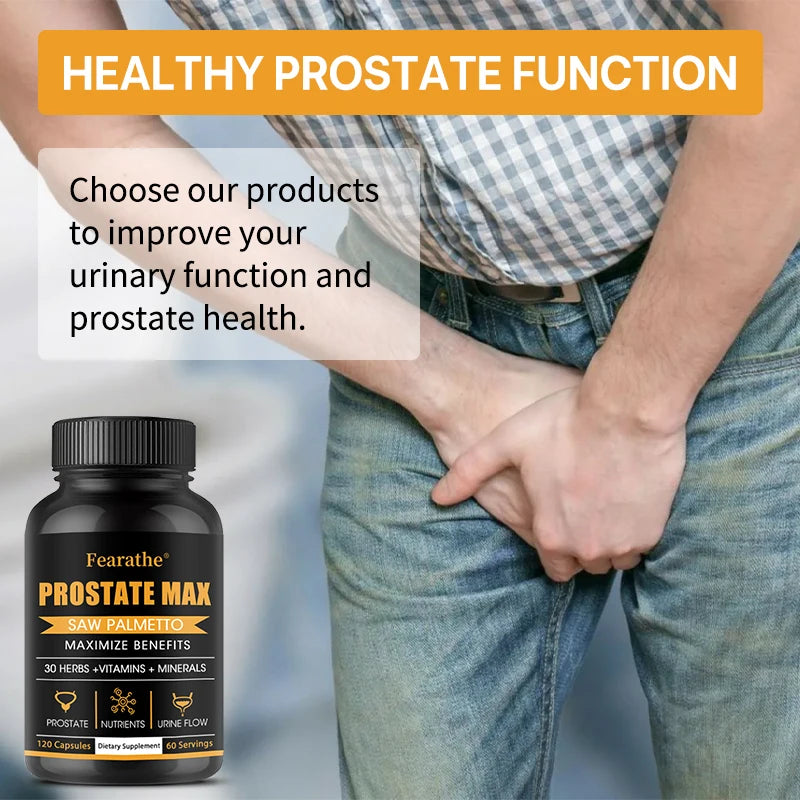 Saw Palmetto Prostate Supplement - 30 Plant Extracts, Vitamins & Minerals for Men's Prostate Health, Urination & Hair Growth