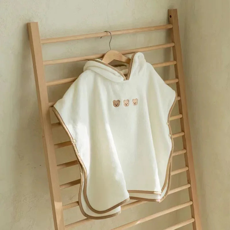Baby Bath Towel Hooded Winter Warm Soft Coral Velvet Child Bathrobe Cute Cartoon Animal Toddler Sleeping Swaddle Wrap Blanket
