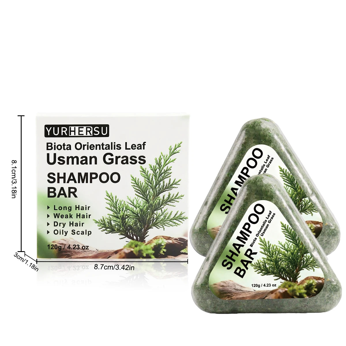 Usman grass Smooth Triangle Shampoo Bar, Deeply Moisturizing Herbal Soap, Deeply Cleanses and Removes Odors, Smooths Frizz
