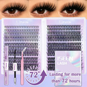 Lash Clusters Kit Wispy Lashes Natural DIY Lash Extension Kit 8-16mm C Curl Individual Lashes Cluster with Bond and Seal