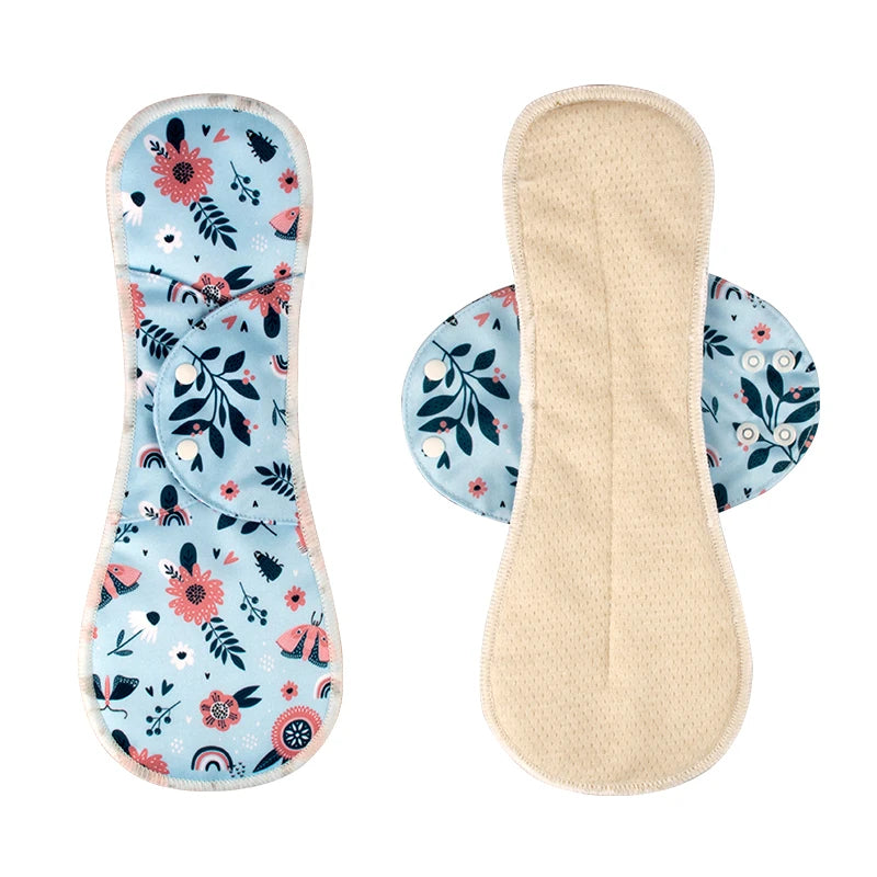 2pcs Washable Menstrual Pad Night Reusable Panty Liner Sanitary Towels Absortable Menstrual Cotton Pads for Women Period