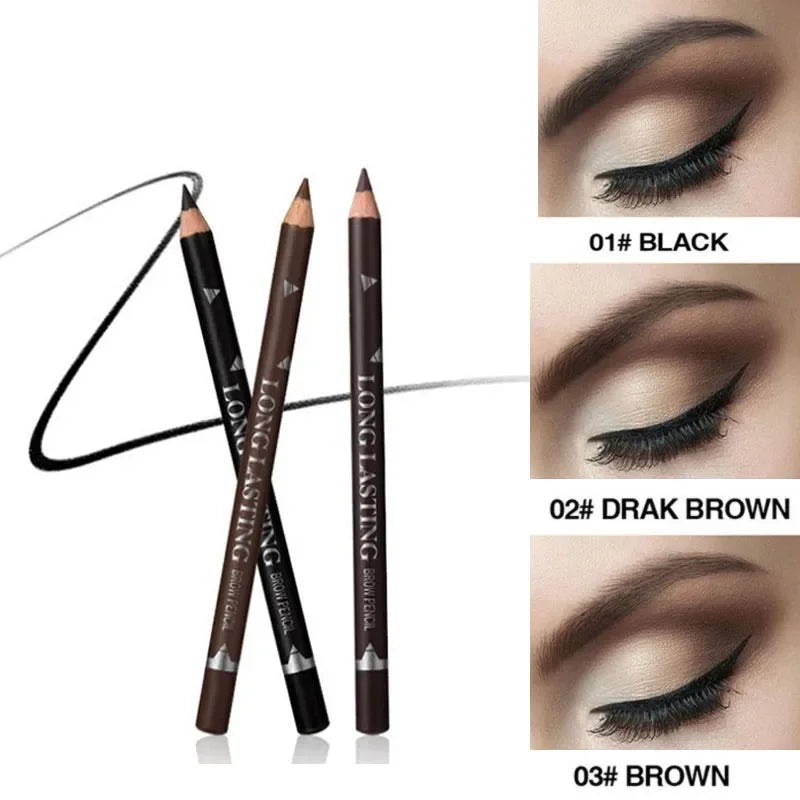 6pcs MENOW 3 Colors Long Lasting Waterproof Eyebrow Pencils Double Use Wooden Pole Eyeliner Permanent Makeup Tattoo Accessories