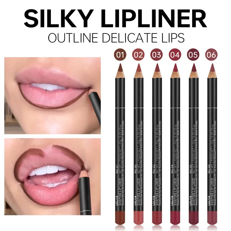 Matte Lip Liner Pencil, Waterproof Long Lasting Non-Fading Smooth Velvet Lip Liner for Outline and Filling, Lip Makeup Tool