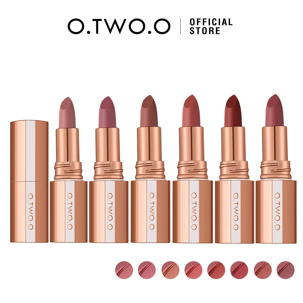 O.TWO.O 8pcs Lipstick Makeup Set Long Lasting Waterproof Lip Stick Smudge-free Matte Sexy Pigmented Velvet Finish Lip Tint