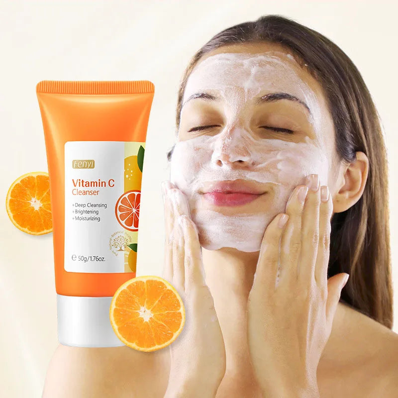 Vitamin C Sakura Facial Cleanser Face Wash Foam Face Wash Foam Face Cleanser Moisturizing Whitening Anti-aging Facial Skin Care