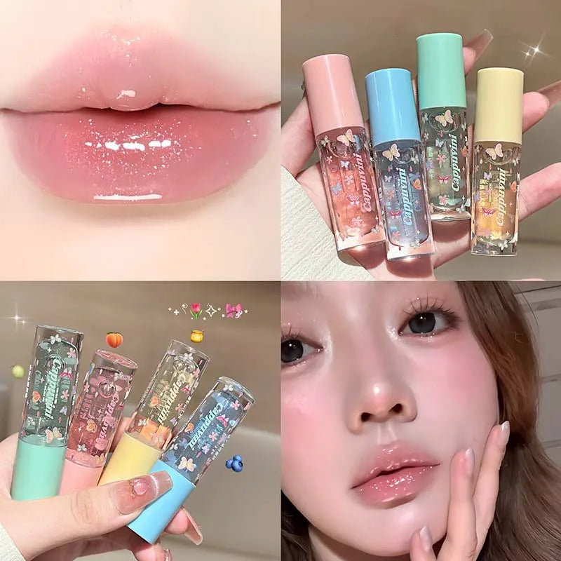 1/3pcs Moisturizing Jelly Mirror Water Lip Gloss Set Lasting Transparent Hydrating Plumping Clear Lip Oil Korean Makeup Lip Care