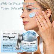Copper Peptides GHK-Cu Beef Tallow for Skin: Blue Balm Manuka Honey Face and Body Moisturizer for Mature, Dry & Sensitive Skin