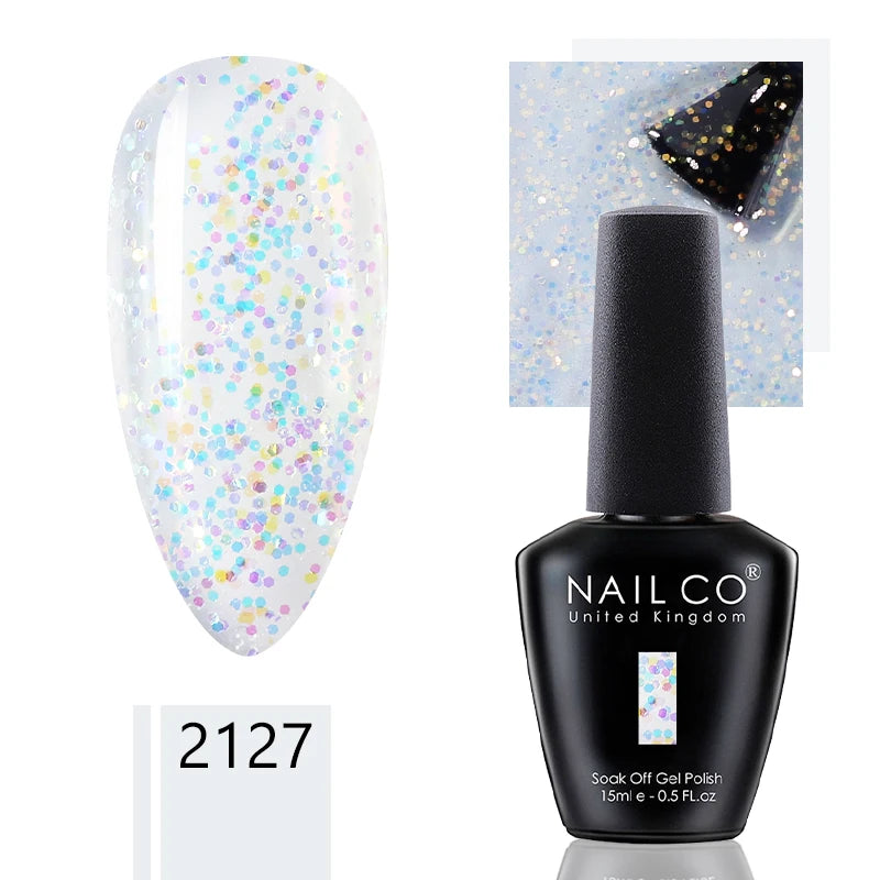 NAILCO 15ml Dark Gel Nail Polish Semi-permanent Varnish Hybrid UV Nails Art Glitter Colors Gel Polish Manicure Enamels For Nails