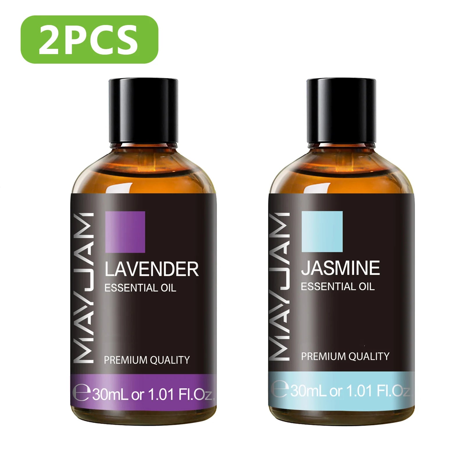MAYJAM 2 Bottles Essential Oils 30ml Lavender Bergamot Vanilla Peppermint Scents for Diffuser Aromatherapy Candles Soap Making