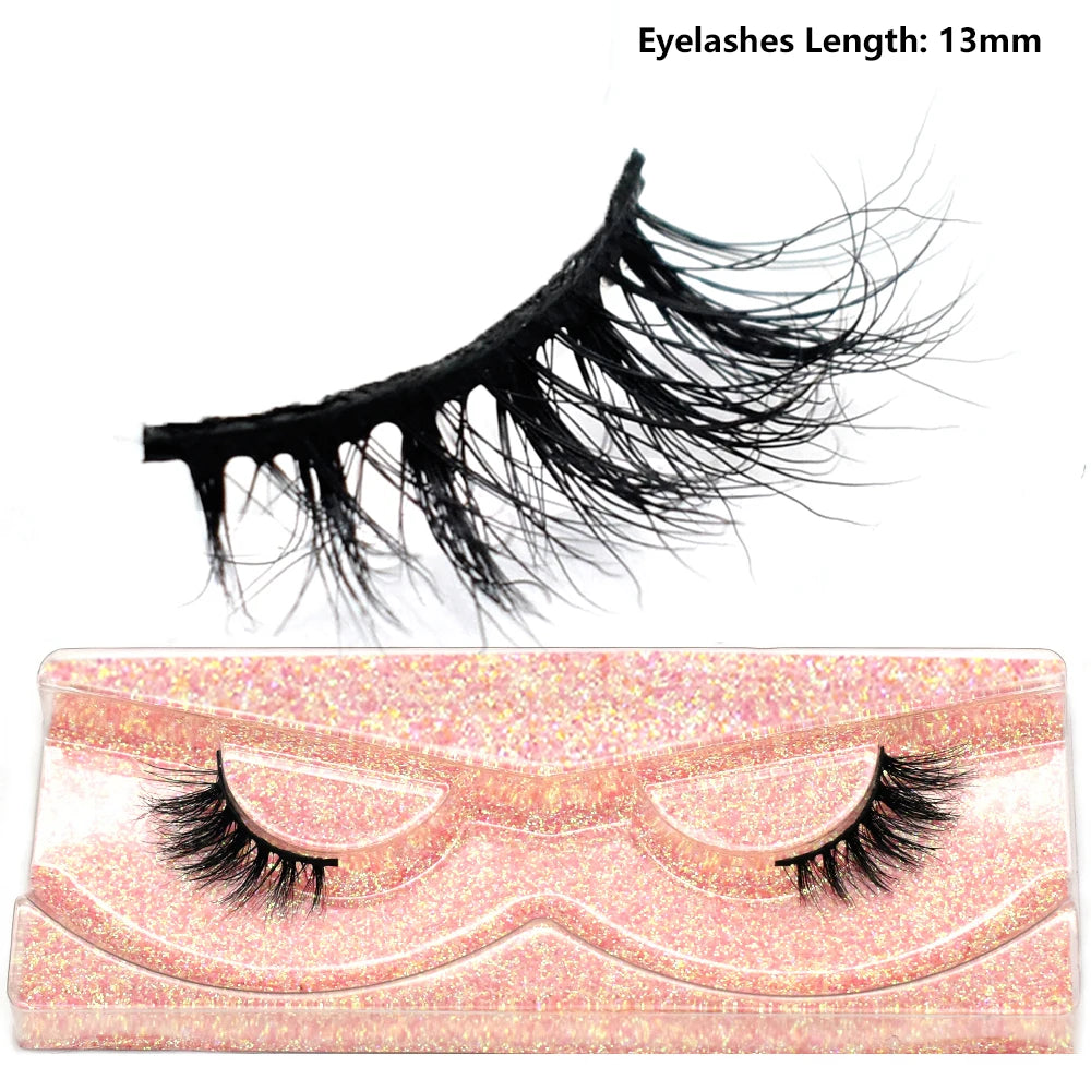Half Lashes Short Mink Eyelashes Fluffy Soft False Eyelashes Wispy Cross Strip Eye Lashes Natural Mink Eyelash Extension Makeup