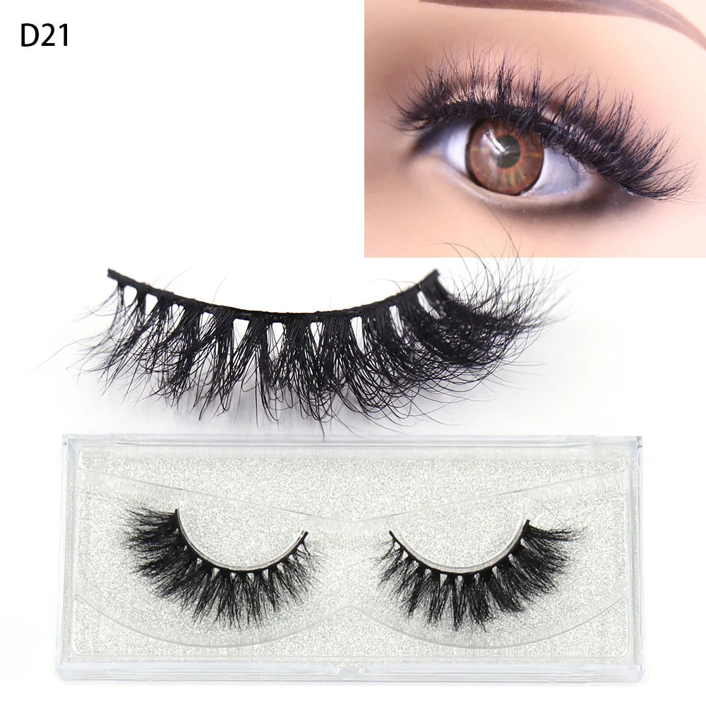 LEHUAMAO Makeup False Eyelashes Handmade Mink Lashes Fluffy Long 3D Strip Thick Fake Faux Mink Eyelashes Makeup Beauty Tool A19