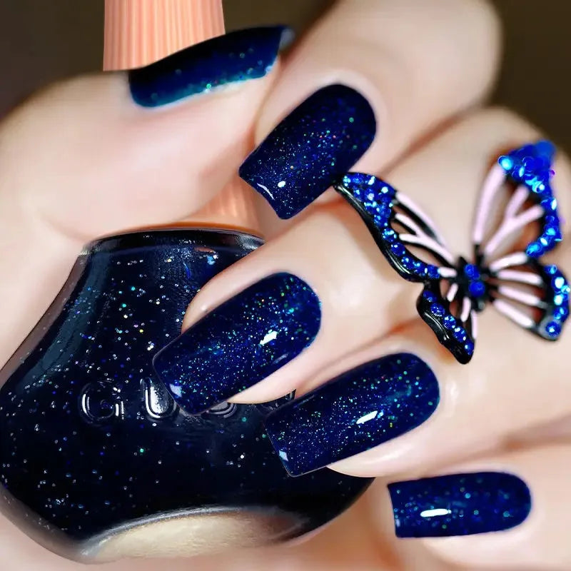 12ml  No-bake Quick Dry Nail Polish Shimmer Nail Polish Quick Dry No Peelable Long Lasting Nail Art Varnish 45 Colors