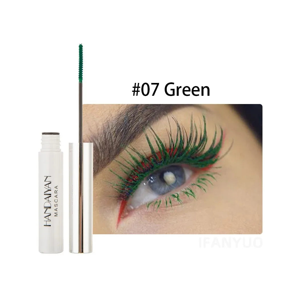 12 Color Mascara Waterproof Fast Dry Eyelashes Curls Extension Festival Make-Up Eyelashes Blue Red Purple Black White Mascara