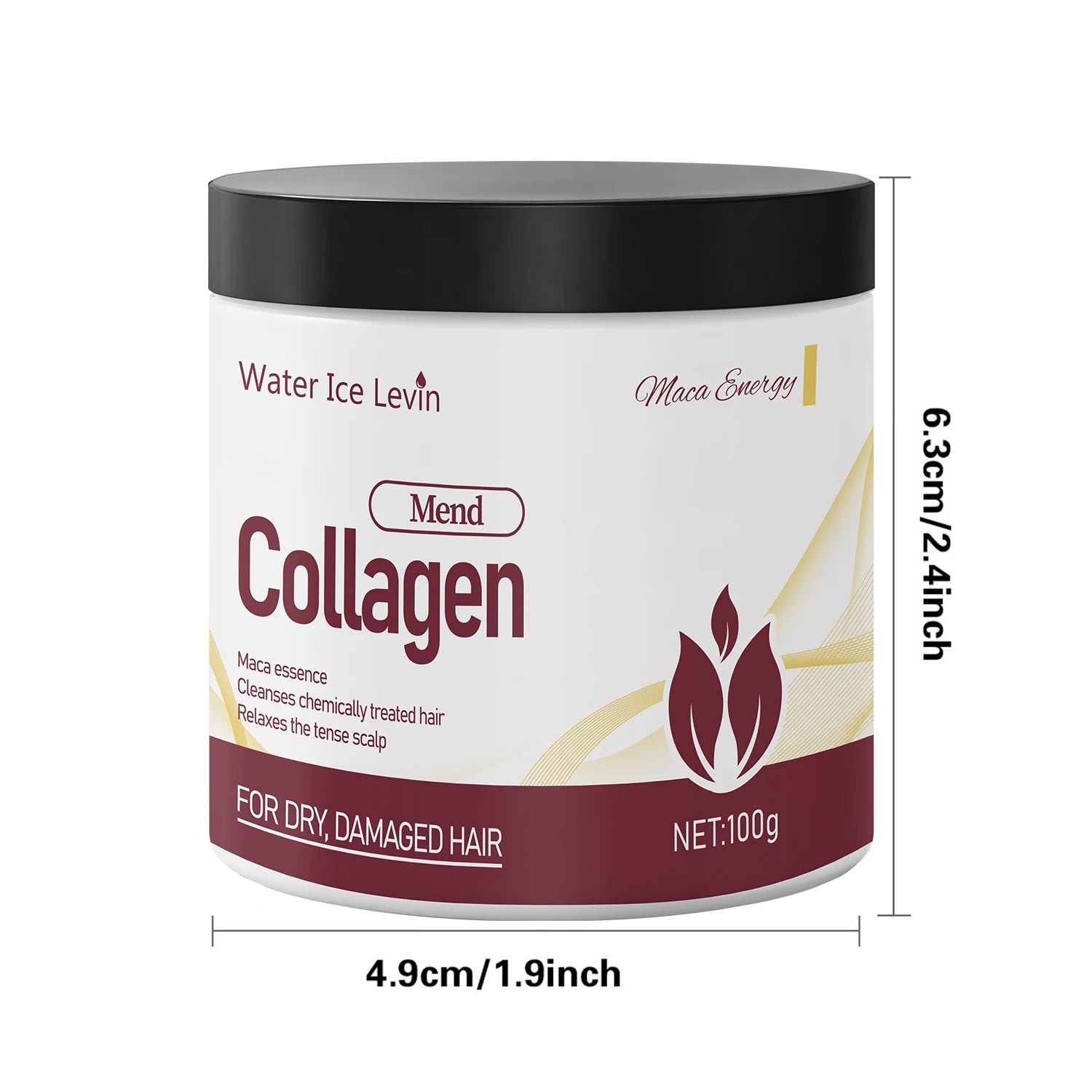 Water Ice Levin Collagen Hair Mask Maca Essence Deep Repair. Revives Dry, Damaged Hair. Soothes Scalp. Strengthens Each Strand