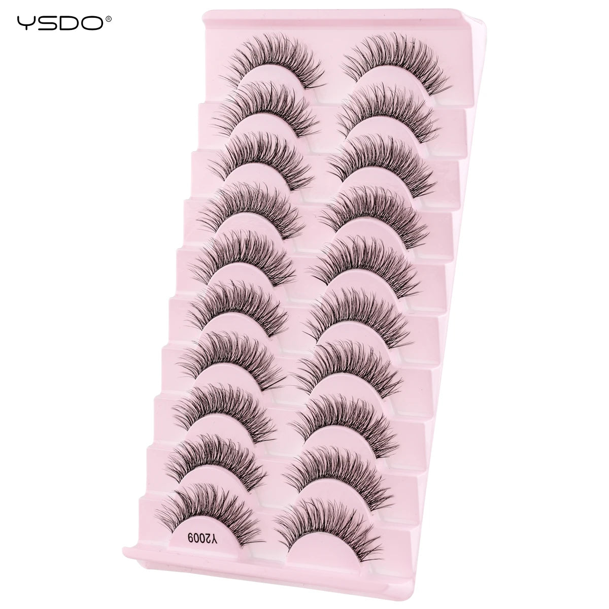 YSDO False Lashes 5/10 Pairs Half Lashes Natural Long Cat Eye Lashes 3D Mink Eyelashes Full Strip Lashes Extension Makeup Tools