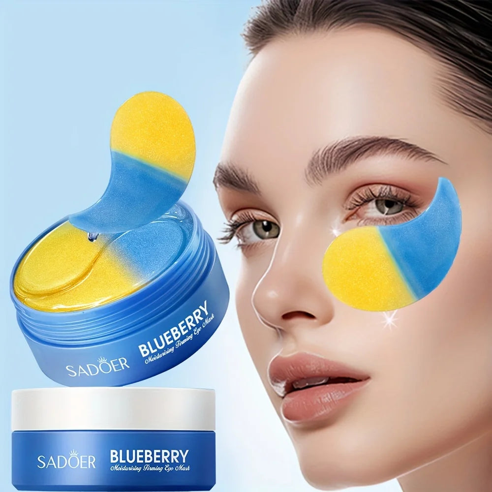 Blueberry Eye Mask,Nourishing And Moisturizing Eye Light Beige,Hydrating Eye Mask 30pairs/bottle-1 bottle