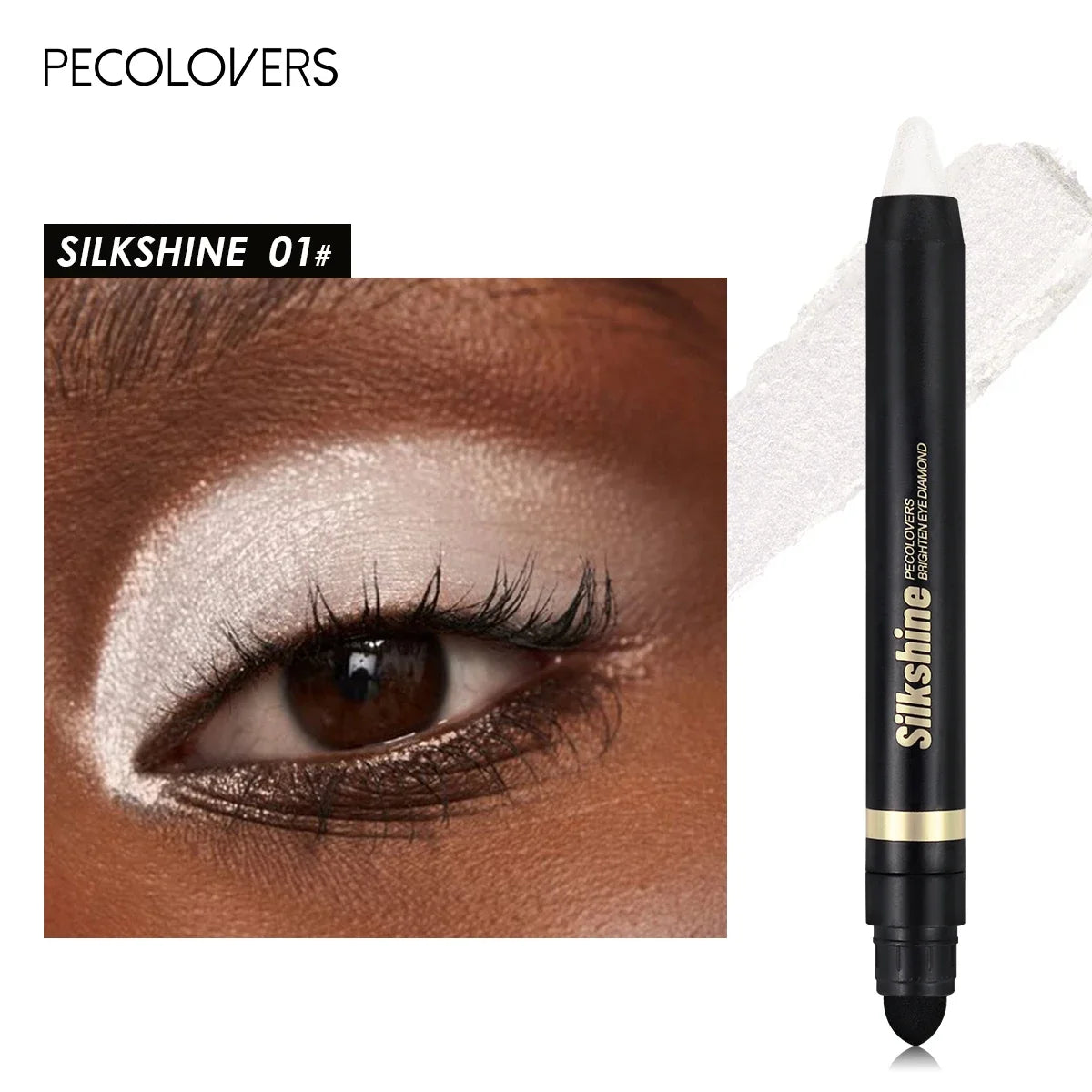 Colorful Shimmer Eyeshadow Stick Double Ended Metallic Pearlescent Highlighter Makeup Pigment Silkworm Eyeshadow Pen