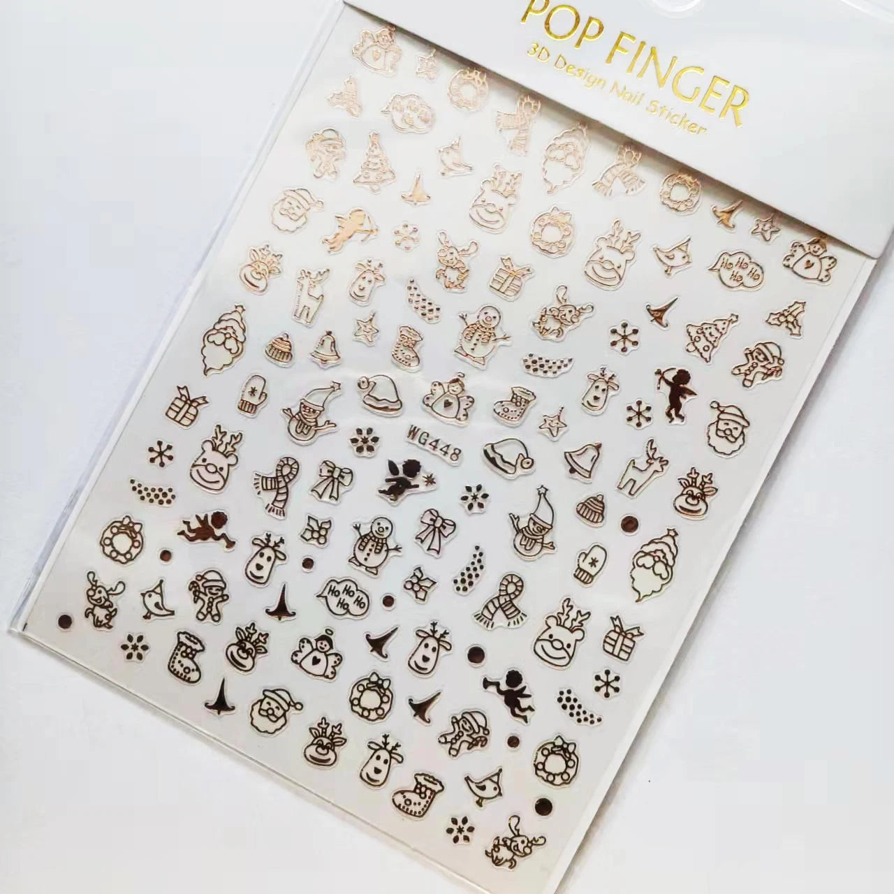 Sliver Bronzing 3D Christmas Nail Art Decoration Sticker Sparkly White Colorful Glitter Geometry Snowflake Winter Slider Foil