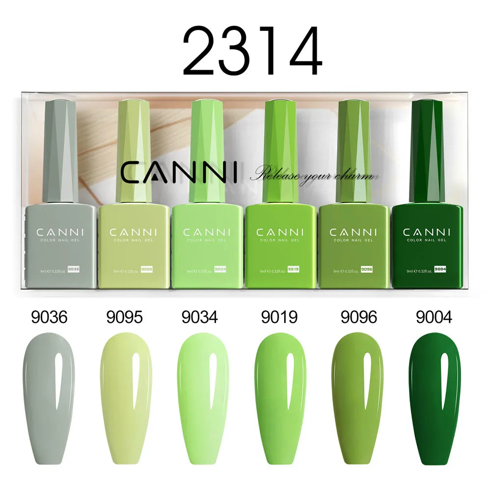 6pcs*9ml HEMA TPO FREE Nail Gel Polish CANNI Semi Permanent Jelly Pink Nude Color Gel Varnish Great Coverage UV LED Lacquer