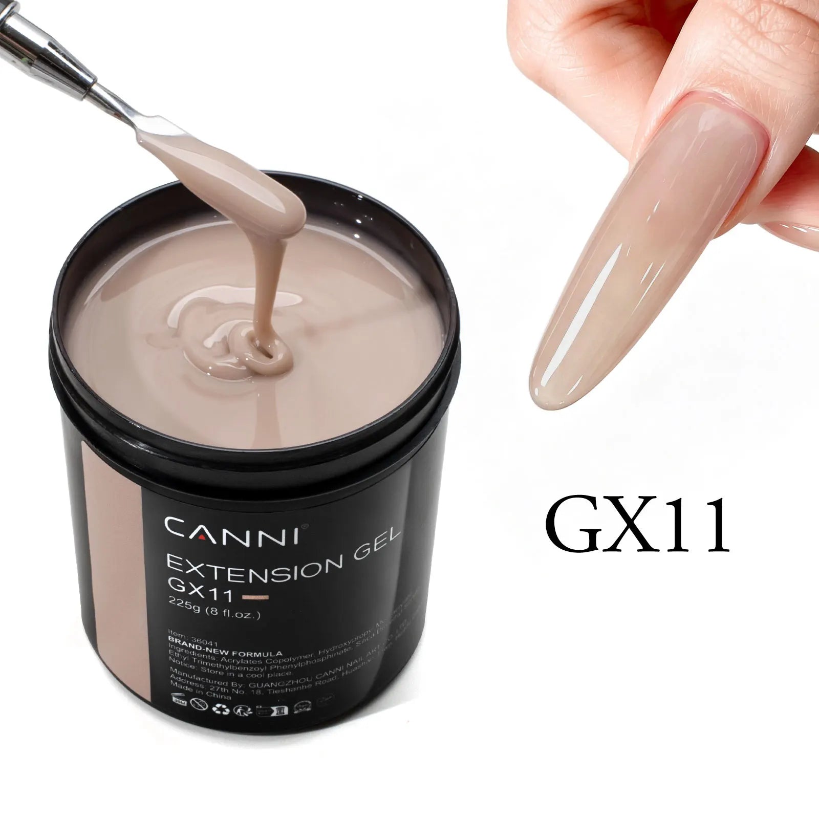 8 Oz TPO FREE CANNI Extension Builder Nail Gel Soak Off LED UV Gel Camouflage Jelly Color Long Lasting Super Glossy Gum Gel