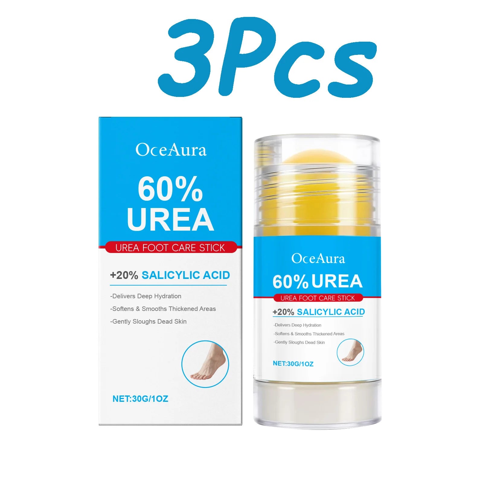 60% Urea Foot Cream Stick Moisturizing Exfoliating Soften Relieve Drying Cracked Heel Repair Deep Hydration Foot Skin Care