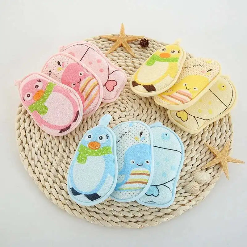 1 Piece Cartoon Animals Towel Fabric Baby Accessories Bath Brushes Soft Newborn Soft Cartoon Bear Children Infant Spong Enfant