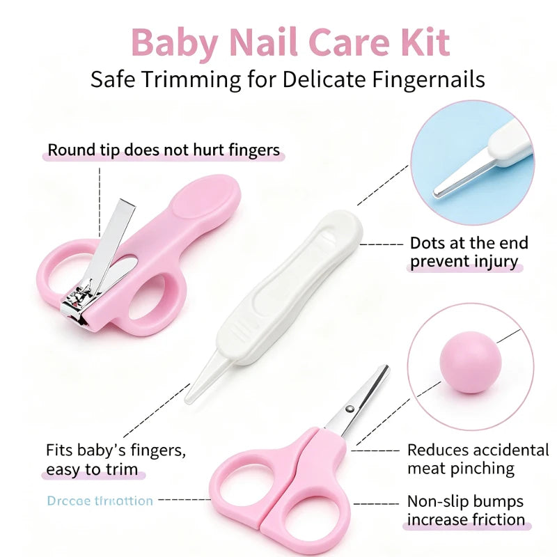 3-in-1 Baby Manicure Kit and Pedicure Set Include Baby Nail Clippers,Tweezers,Scissors