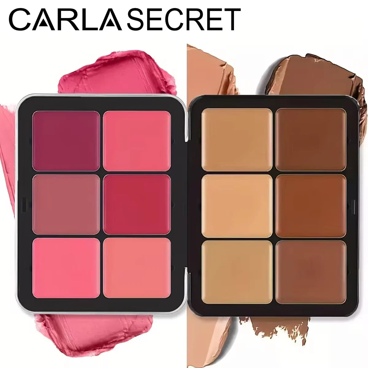 12-Color Iron Box Concealer Blush Cream Matte Highlight Contour Makeup All-in-One Palette