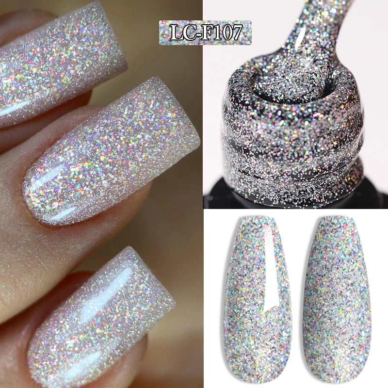 LILYCUTE 7ML Ocean Blue Cat Magnetic Gel Nail Polish Sparkling Glimmer Gel Polish Semi Permanent UV Magnet Gel Varnish Nail Art