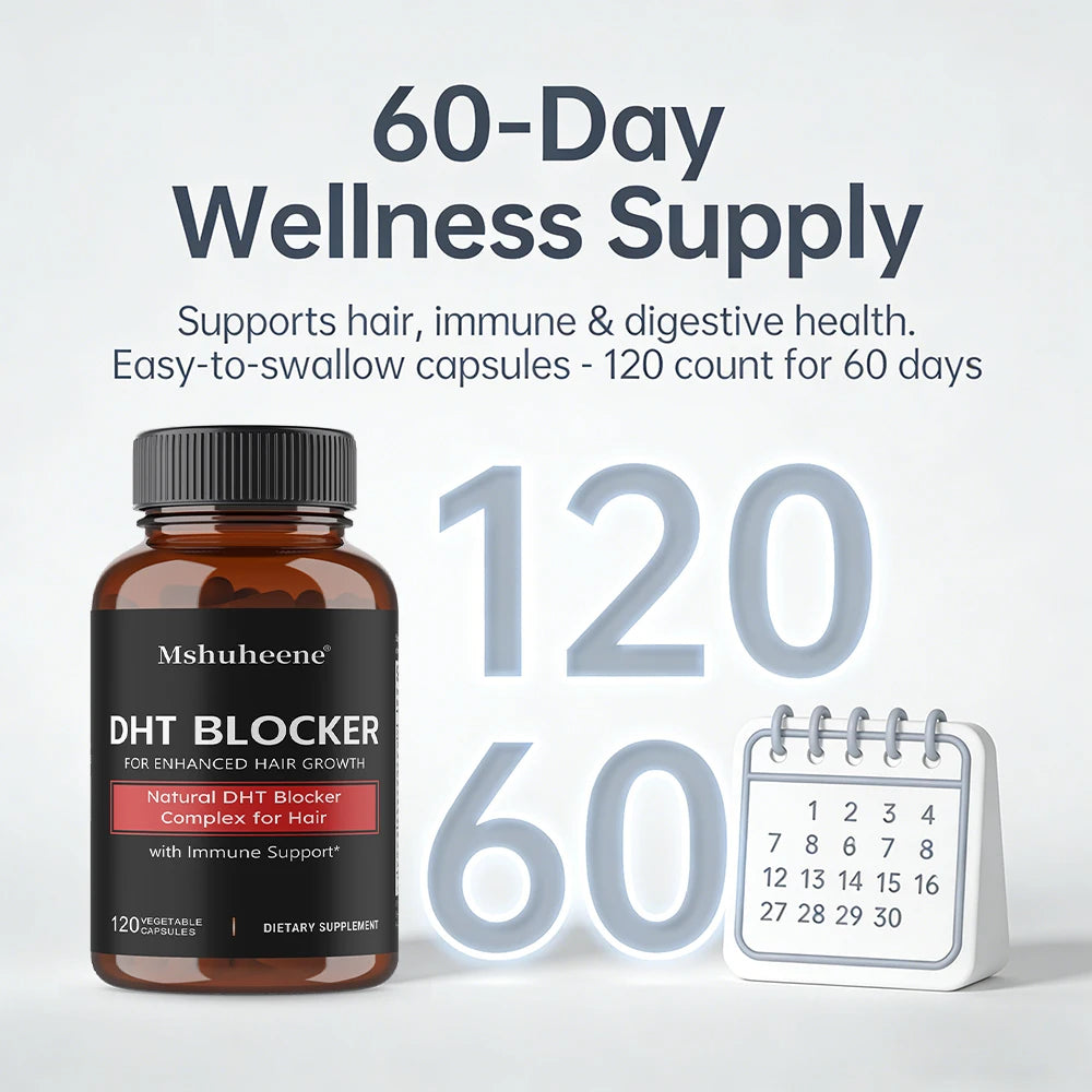 DHT Blocker Supplement with Saw Palmetto-Supports Hair Regrowth, Strengthens Hair & Scalp, Boosts Hair Thickness for Men & Women