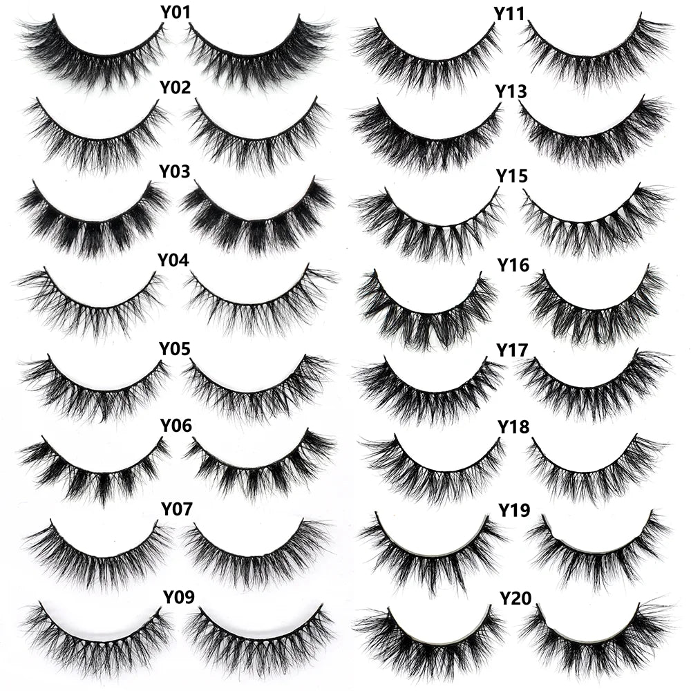 FOXESJI Real Mink Fluffy Short Eye Lashes Extension Wispy Soft Natural Short False Eyelashes Daily Wear Full Strip Lashes Makeup