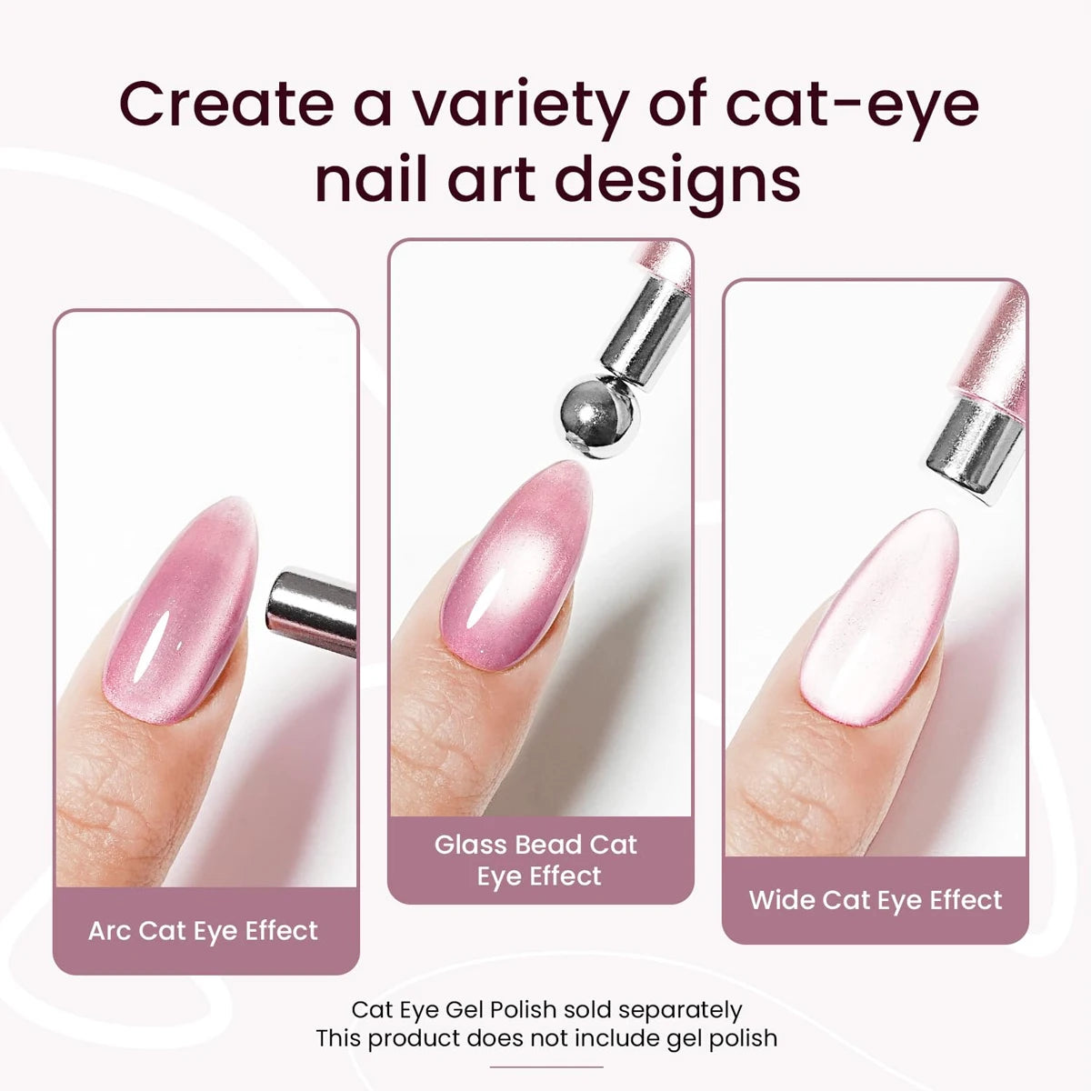 LINMANDA 3 In 1 Dual Headed Cat Eye Nail Art Magnetic Stick Multifunctional Nail Art Magnet Design Tool Suitable for Home DIY