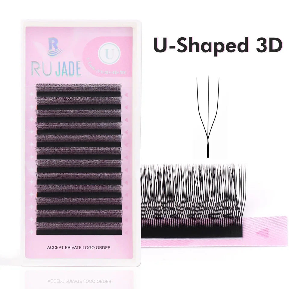 Black/Brown 3DW Lash Premade Fairy Volume Fans Lash Clover Bloom Eyelash Extension Wispy Spike Lash Three-Core Triple Tip Cilios