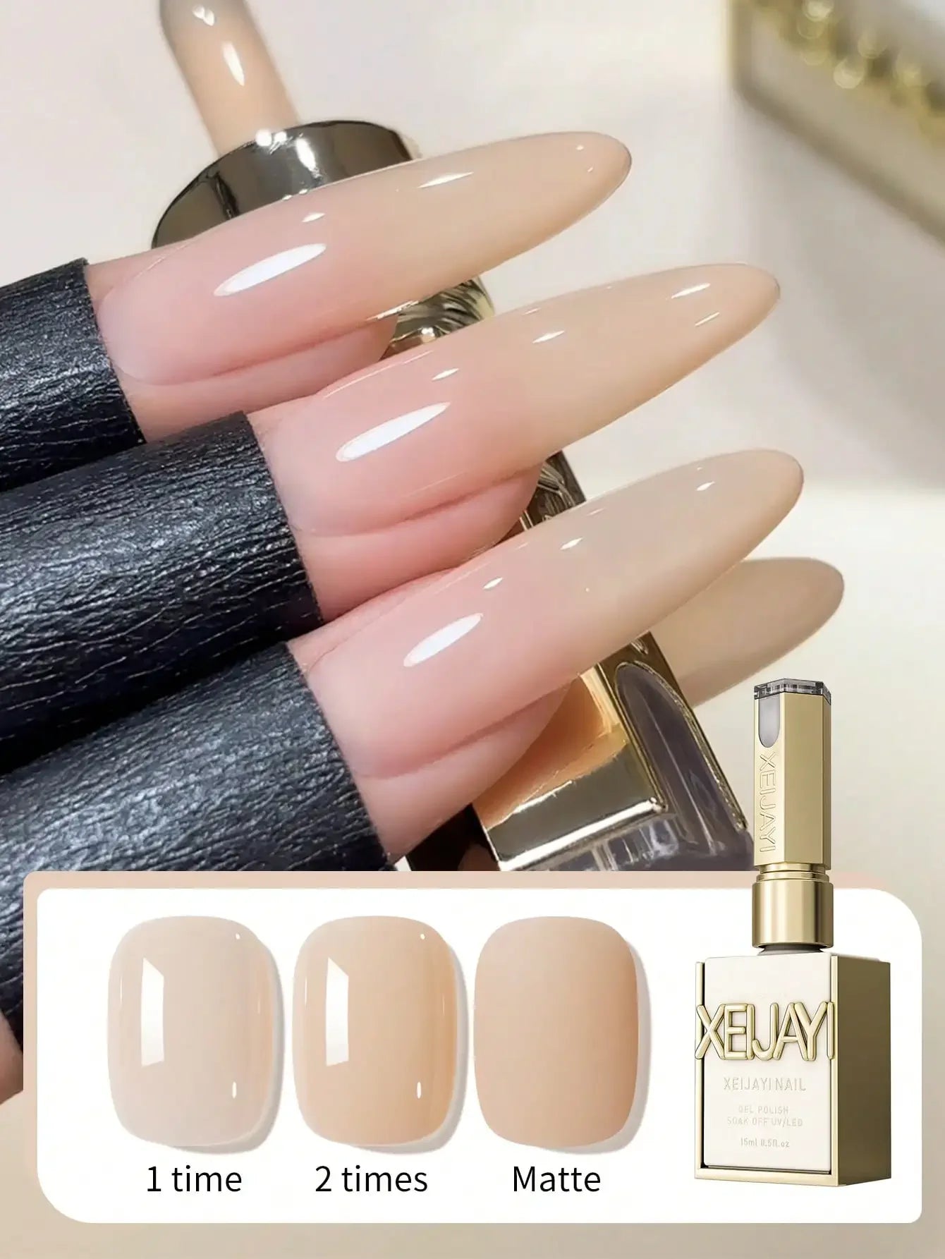 1pc 15ml Pale Yellow Gel Nail Polish Starter Pure Soak Off No Wipe Nail Gel Polish Suitable For All Seasons