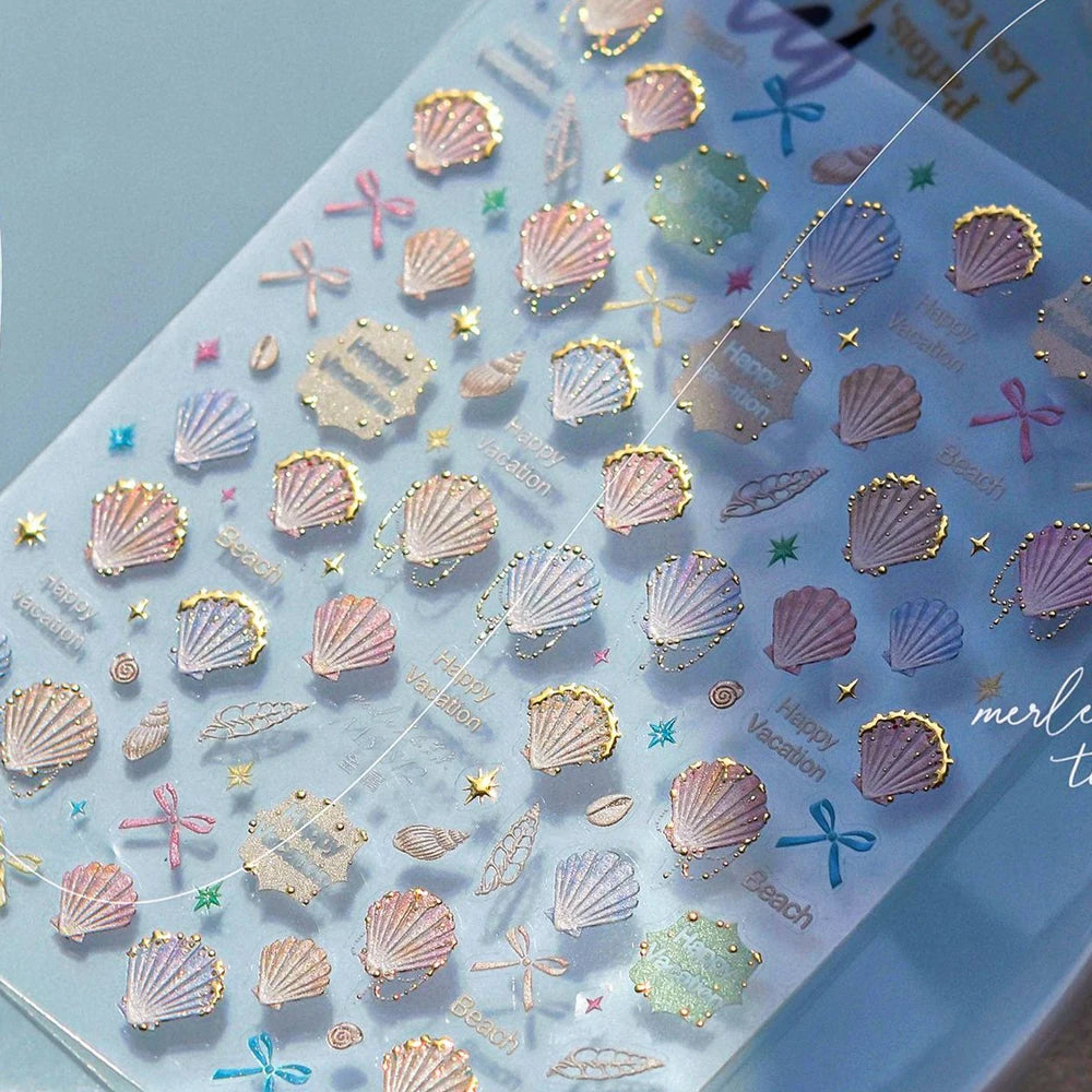 5D Rich Goldfish Nail Stickers Lotus Carp Ribbons Nail Art Appliqués Handmade Creative Nail Art Decorations
