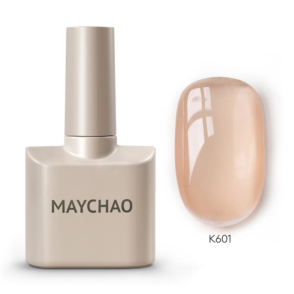 MAYCHAO Cherry Red Gel Nail Polish 12ml Glossy Semi Permanent Soak Off UV LED Frosted Gel Nails Base Painting Varnish