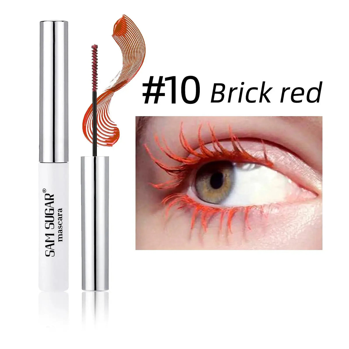 Colorful Mascara 12 Colors Waterproof Fast Dry Lasting Eyelashes Curls Extension Make-Up Emerald Green Slender Brush Ink Mascara