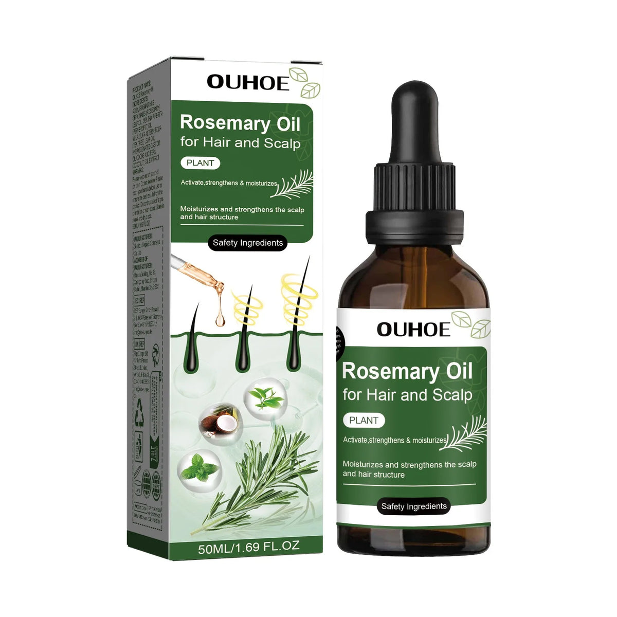 Rosemary Hair Growth Oil Hair Care Thickness Loss Deep Nourishing Scalp Care Strengthen Repair Damaged Oil Control For Men Women