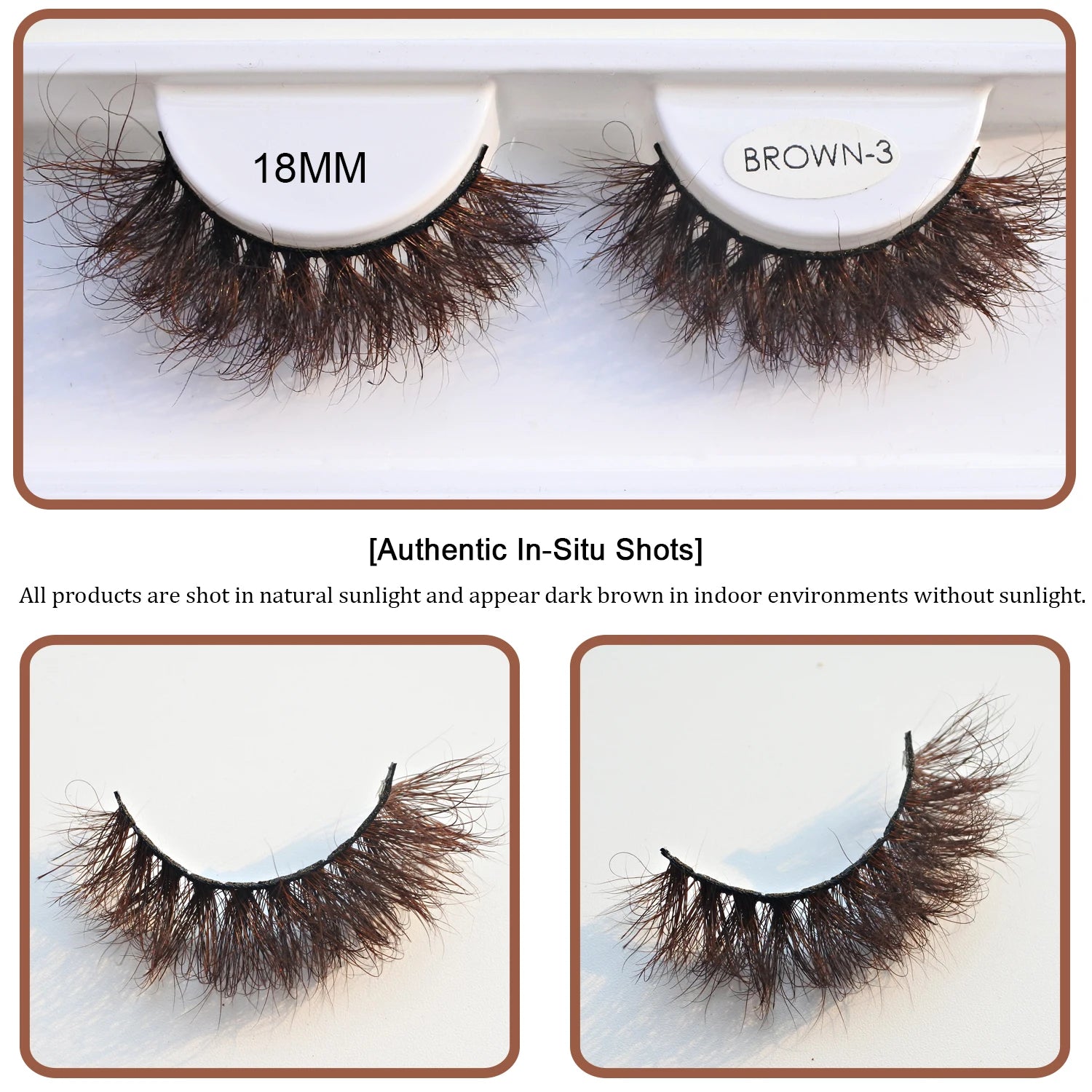RED SIREN Brown Fluffy Mink Lashes 2026 New Design Luxurious Soft Natural Strip Lashes Cosplay Mink False Eyelashes Supplies