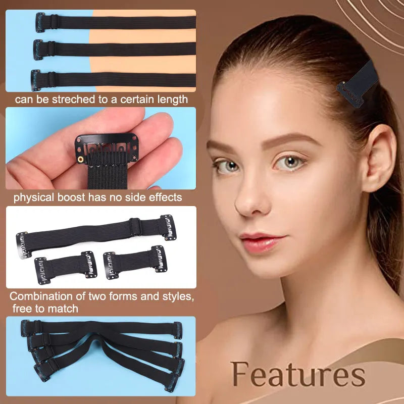 Clip In Elastic Hair Band for Facelift Invisible Anti Wrinkle Stretching Straps Belt Adjustable Face Tigntening Head Bands