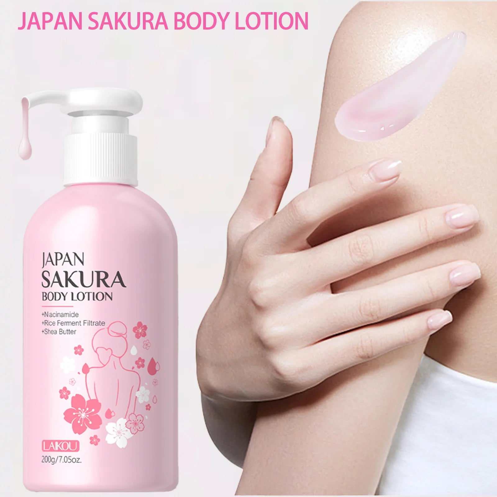 Laikou Cherry Blossom Body Lotion Moisturizing & Repairing  Winter Chapped Skin Care Moisturizing Without Greasiness 200g/120g