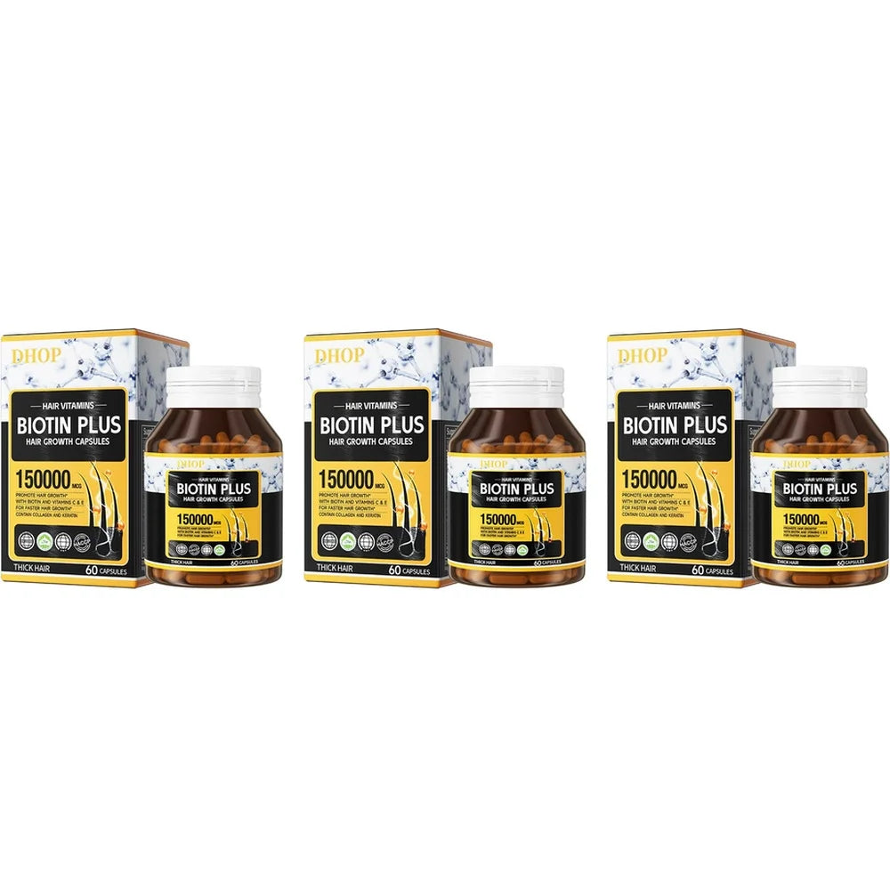 Biotin Plus Hair Growth Capsules with Collagen and Keratin, Vitamins A C E B12 Folate Hair Vitamins Hair Nutrition Support