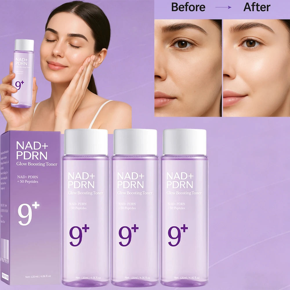 3PCS NAD+PDRN Glow Boosting Toner, Firming, Hydrating, Elasticity, Fade Fine Lines, Skincare Moisturizing Essence for Dry Skin