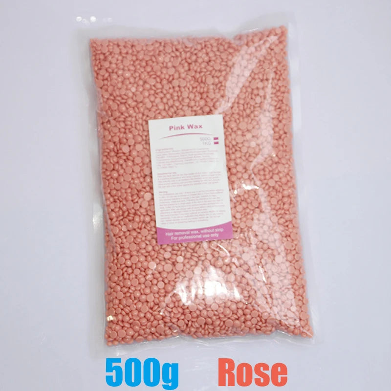 500g Wax Beans For Wax Heater Whole Body Hot Film Depilatory Wax For Wax Heater Kit Waxing Wax Beans For Hair Removal Wax Pot