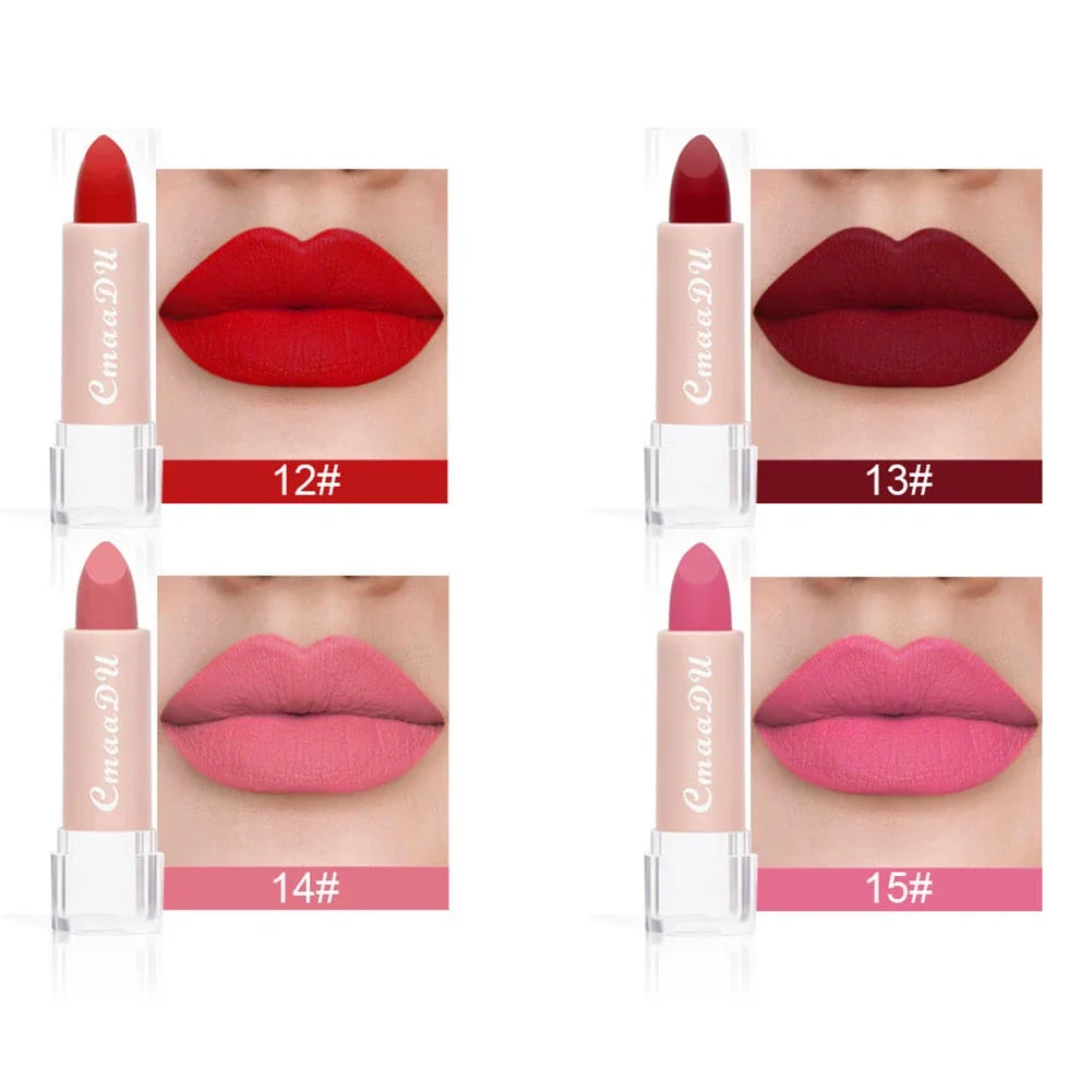 Matte Lipstick Bean Paste Pink Color Lips Makeup Waterproof Long Lasting Cosmetic Moisturizer Lip Stick 15 Color Daily Make Up